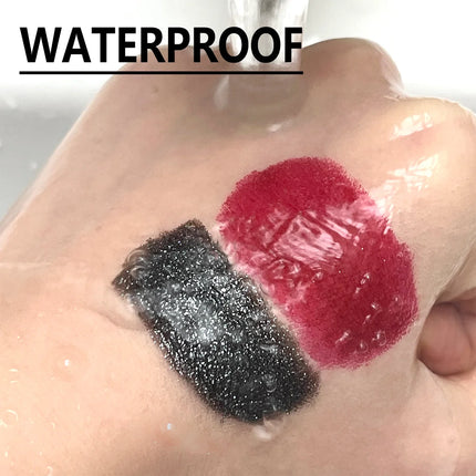 Two-Tone Black and Burgundy Glitter Lipstick, Long-Lasting Diamond-Cut Ombre Lip Tint