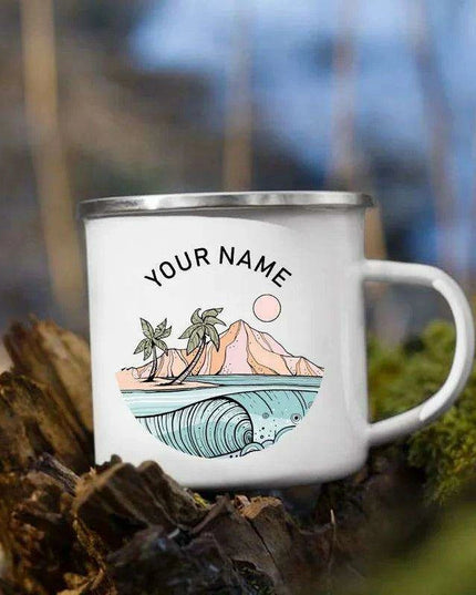 Customizable Enamel Camping Mugs for Memorable Outdoor Experiences - Personalized Coffee and Beer Cups