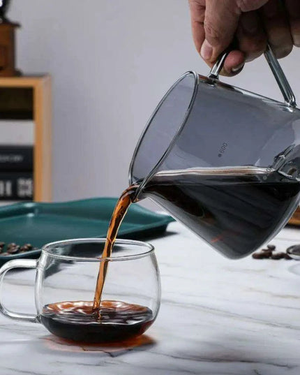 Stylish Borosilicate Glass Coffee Brewing Kit with Precision V-Funnel - Available in 300ml and 600ml Sizes