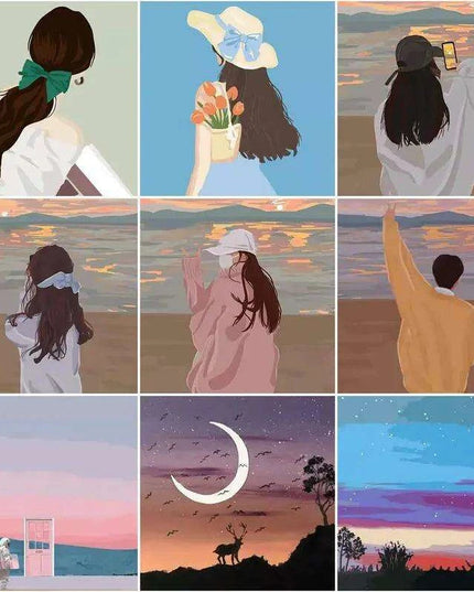 Imagination Journey Paint-By-Numbers Landscape Kit for Kids - Fun DIY Art Set