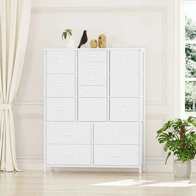 Elegant 15-Drawer Chest with Organizers for Stylish Bedroom Storage