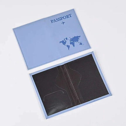 Chic Waterproof PU Leather Passport Holder Set with Card Slot - Perfect Travel Accessory