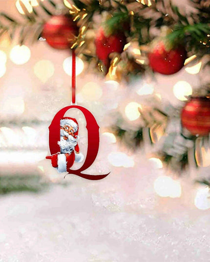 Personalized Santa Hat Alphabet Ornaments for Holiday Tree Decoration