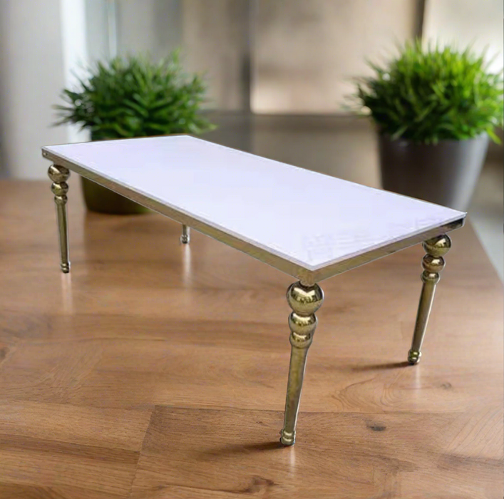 Sleek Stainless Steel and MDF Wedding Table Centerpiece