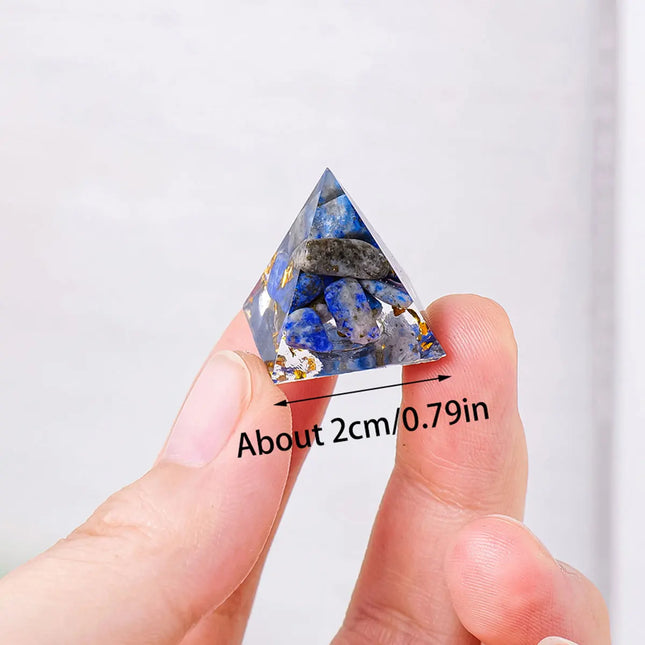 Runyang Natural Crystal Mini Pyramid Statue - Reiki Amulet for Home/Of
