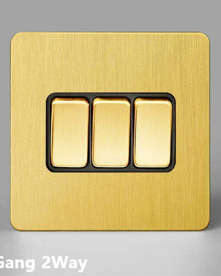 Elegant Vintage Gold Dimmer Switches with USB - 1, 2, 3 Gang 2 Way Sockets for French EU Plugs