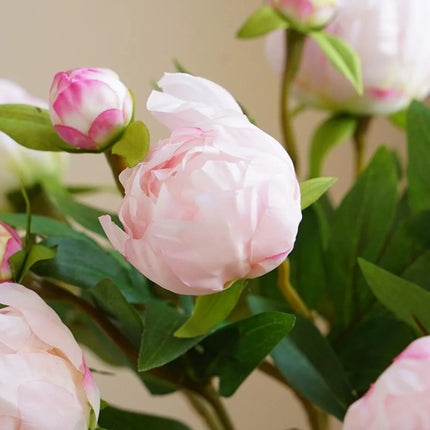 Artificial Peony Stem with Bloom & Bud, 47 cm