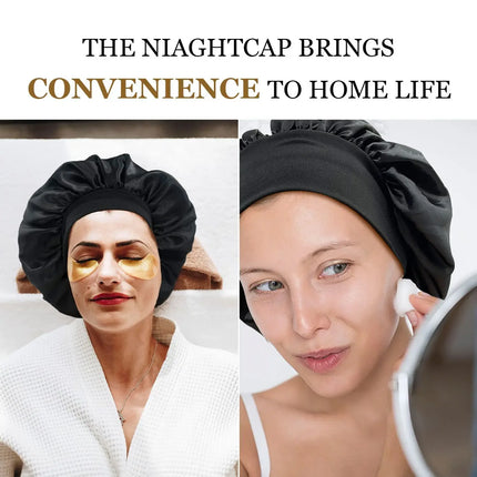 Women Satin Bonnet Hair Bonnet for Sleeping Hair Care Silk Bonnets Solid Wide-brimmed Sleeping Hat with Elastic Soft Band women-satin-bonnet-hair-bonnet-for-sleeping-hair-care-silk-bonnets-solid-wide-brimmed-sleeping-hat-with-elastic-soft-band