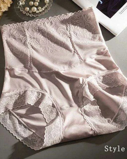 Vintage Charm High-Waisted Antibacterial Women's Briefs with Satin Touch and Bow Detail