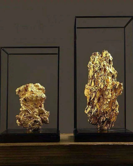 Elegant Golden Mountain Resin Tabletop Accents for Luxurious Living Spaces