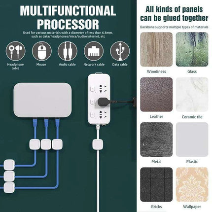 Magnetic Cable Organizer with 360° Rotating Clamp System