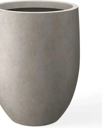 Contemporary Weathered Concrete Tall Planter with Smart Drainage System - Stylish Large Pot for Indoor and Outdoor Plants