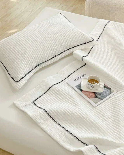 Elegant French-Style Summer Quilt Set with Bubble Yarn - Skin-Friendly