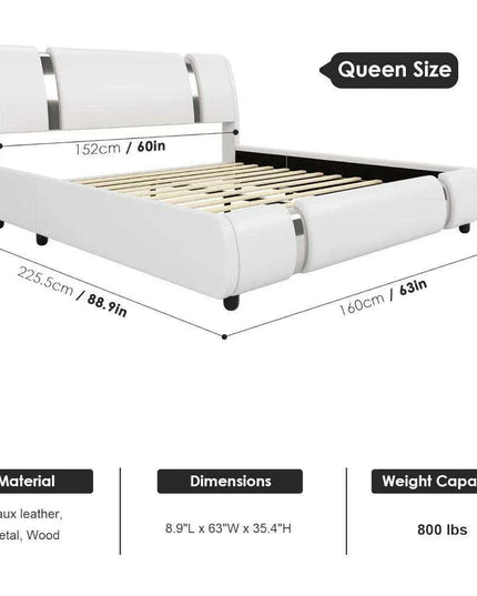 Modern Adjustable Curved Headboard Stainless Steel Bed Frame