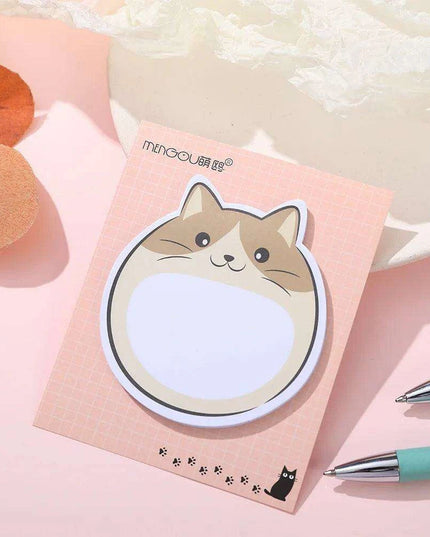 Kawaii Chubby Cat Memo Pad - 30 Playful Sticky Notes for Fun Organization