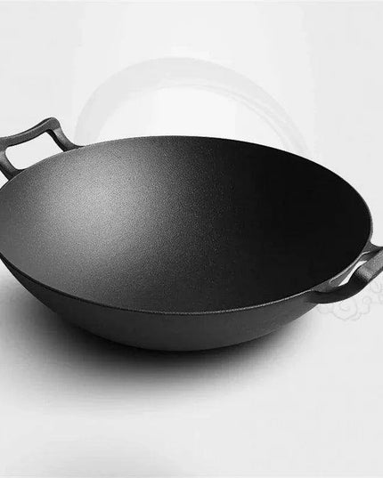 Effortless Cast Iron Skillet with Double Ears - Say Goodbye to Greasy Fumes and Sticking