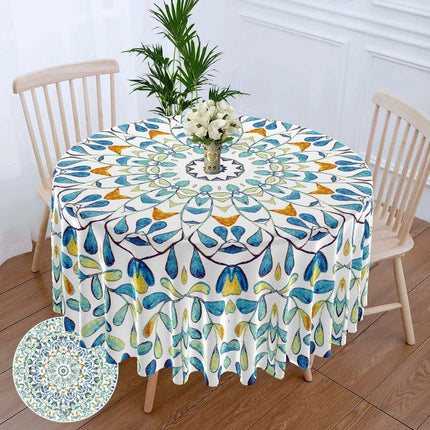 Chic 63-Inch Waterproof Dining Tablecloth: Wrinkle-Free Polyester Elegance