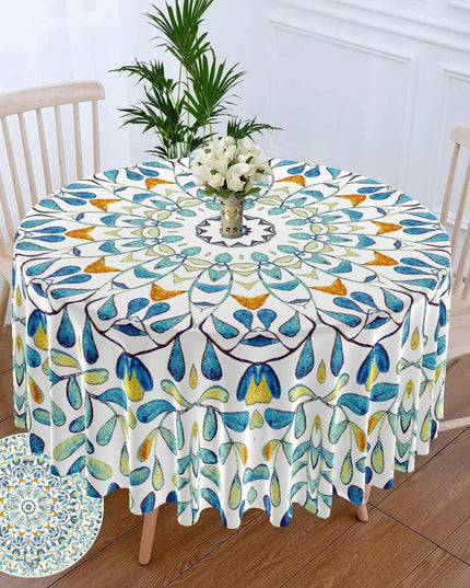 Chic 63-Inch Waterproof Dining Tablecloth: Wrinkle-Free Polyester Elegance