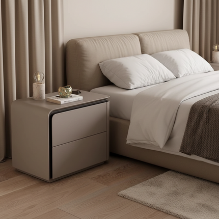 Nordic Leather Nightstand with Drawer — Solid Wood & Metal Frame Nightstands simple-modern-night-table-storage-nordic-aesthetic-luxury-nightstand-trendy-drawer-home-mesitas-de-noche-bedroom-furniture Furniture›Bedroom Furniture›Nightstands & Bedside Tables