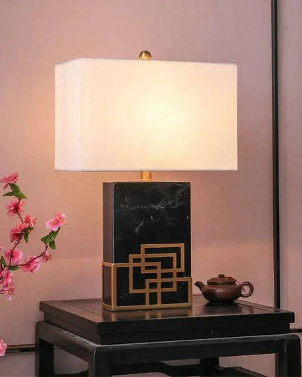 Customizable Marble Table Lamp: Chic Lighting Solution for Your Bedroom and Home Decor