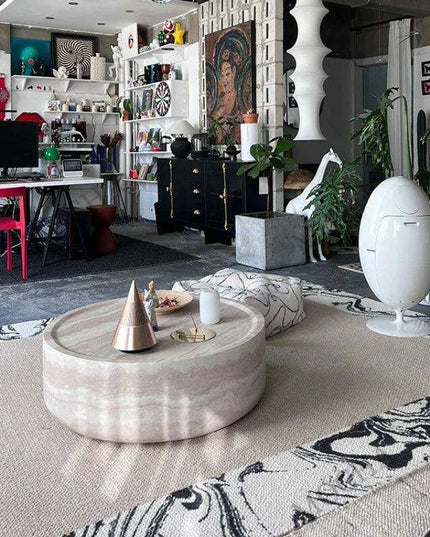 Elegant Nordic Round Coffee Table - Chic and Practical for Small Living Areas