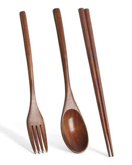 Eco-Chic Japanese Dining Set: Elegant Wooden Spoon & Chopsticks for Gourmet Experiences