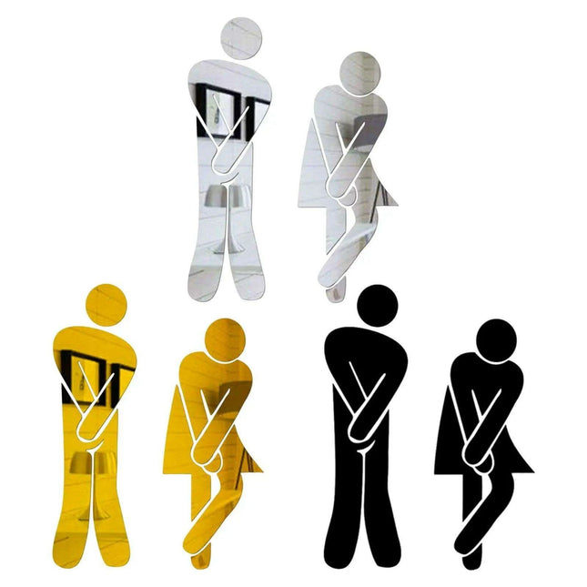 Acrylic Gender-Specific Bathroom Signage Set for Commercial Spaces