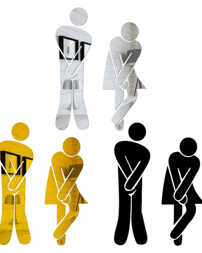 Acrylic Gender-Specific Bathroom Signage Set for Commercial Spaces