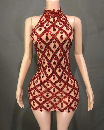 Radiant Rose Pink Sequin Mesh Bodycon Dress - Perfect for Celebratory Occasions