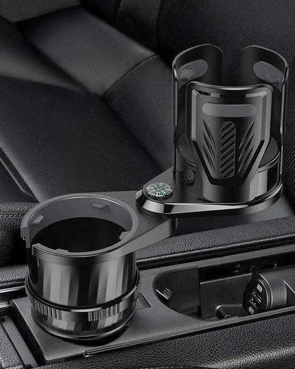 Adjustable Dual Cup Holder & Organizer with Rotating Function | Superior Stability for On-the-Go Convenience
