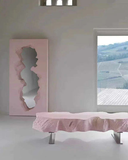 Sophisticated Black Irregular Coffee Table with Theater-Inspired Design - Vintage Breakfast and Living Room Accent Piece