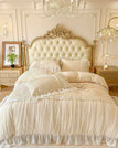 Beige / Queen Size 4pcs / Flat Bed Sheet