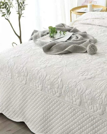 Elegant Euro-Style Embroidered Bedspread Set with Premium Cotton Filling - Versatile Summer Blanket and Mattress Cover