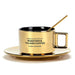 Exquisite European-Inspired Ceramic Coffee Cup Set - 110ml with Real Gold Accents
