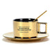 Luxurious Hand-Painted European Ceramic Coffee Mug Set with Gold Detailing - 110ml