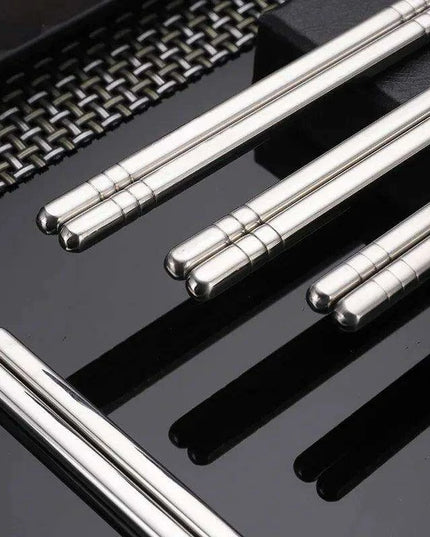 Elegant Stainless Steel Sushi Chopsticks with Enhanced Grip for Asian Cuisine