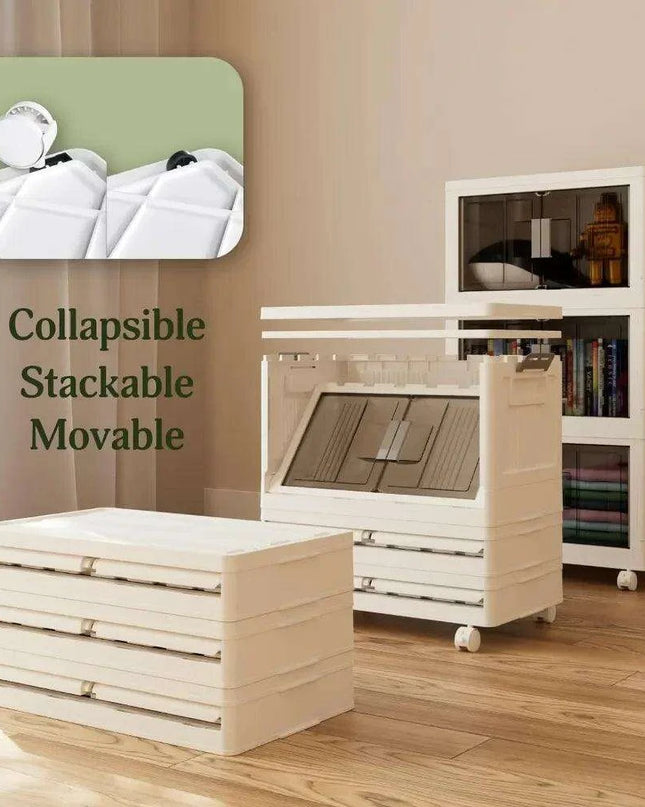 48-Quart Mobile Foldable Storage Bins with Dual Access - Ideal for Home Organization, RV Travel, and Outdoor Adventures