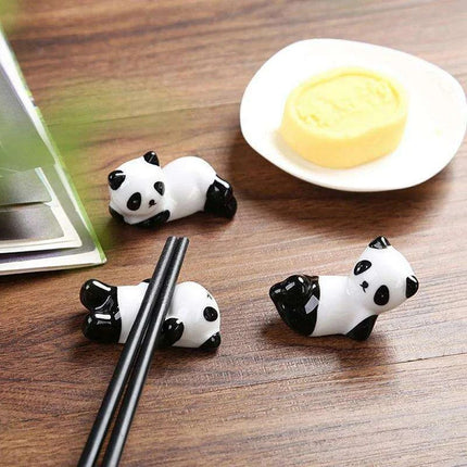 Playful Panda Ceramic Chopsticks Rest - Fun Table Decor for Asian Cuisine