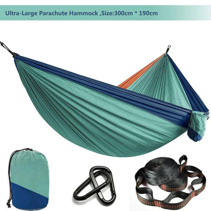 Hammock with Tree Straps | Parachute Nylon | Carabiners | Camping