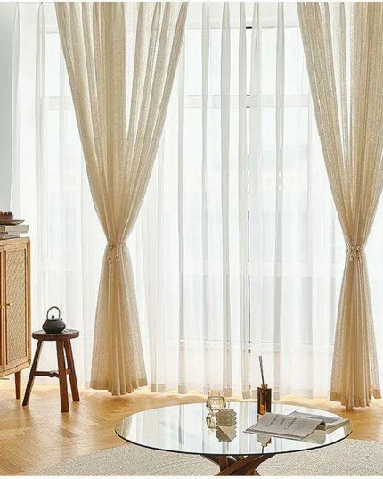 Elegant Japan Linen Striped Window Drapes