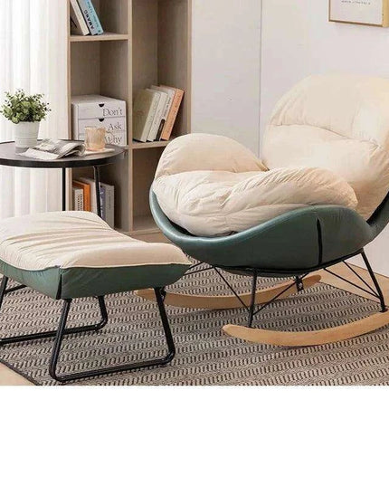 Plush Velvet Nordic Rocking Chair - Elegant Lounge Seating for Ultimate Relaxation