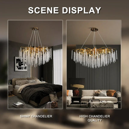 Twinkling Light Crystal LED Ceiling Chandelier - Elegant Pendant Lamp