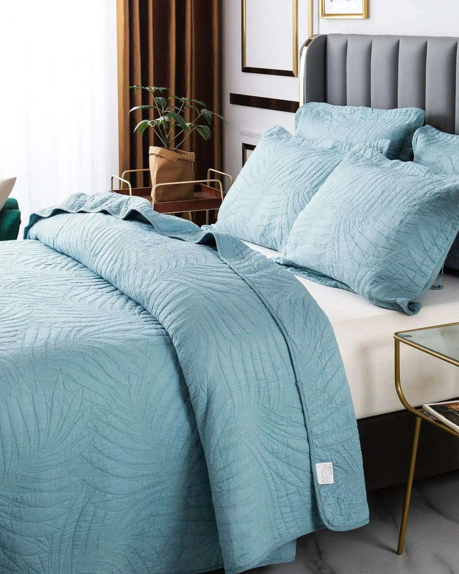 Elegant Green Bubble Kiss 3-Piece Quilt Set for King, Queen & Double Beds