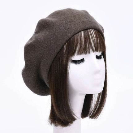 Elegant Cashmere Blend Beret - Trendy Winter Hat for Fashion-Forward Women