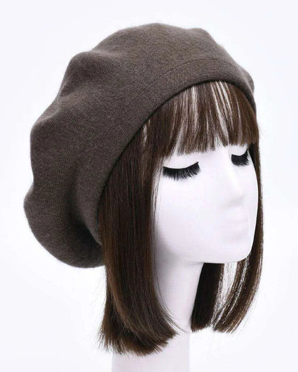 Elegant Cashmere Blend Beret - Trendy Winter Hat for Fashion-Forward Women