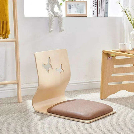Japanese Minimalist Legless Floor Chair with Elegant Wooden Design - Ideal for Cozy Spaces