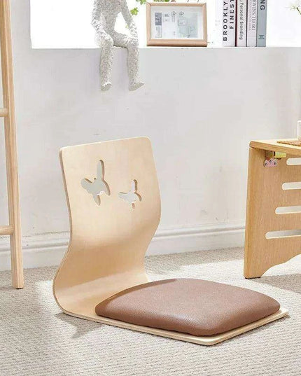 Japanese Minimalist Legless Floor Chair with Elegant Wooden Design - Ideal for Cozy Spaces