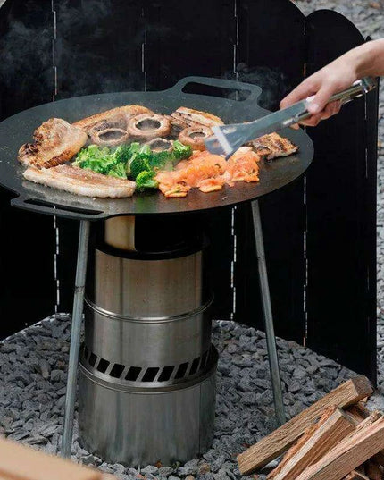 Versatile Portable Stainless Steel Korean BBQ Grill Pan for Outdoor Gatherings