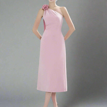 Elegant 3D Floral Asymmetrical Summer Evening Gown for Women - Tailored Party Dress 2024 Collection