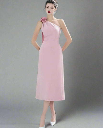 Elegant 3D Floral Asymmetrical Summer Evening Gown for Women - Tailored Party Dress 2024 Collection